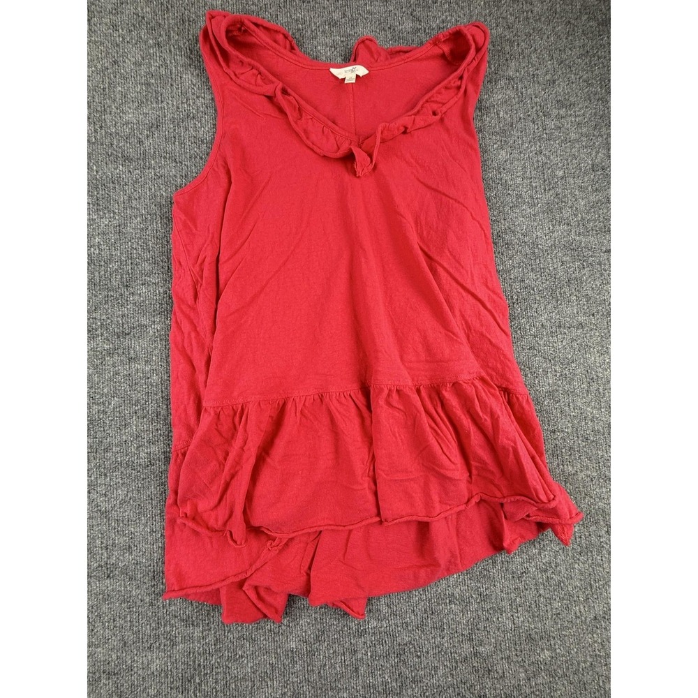 Terra & Sky Tank Top Womens 2X Pink Ruffle Hem Scoop Neck Jersey Tunic Plus